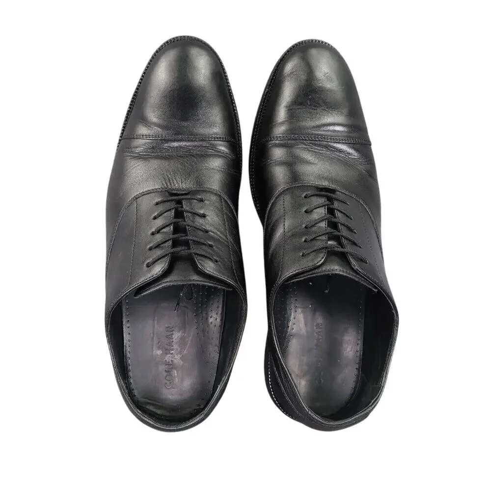 Cole Haan Shoes Men 12 Oxford Broadway Cap Toe Leather Black Classic Dress Event